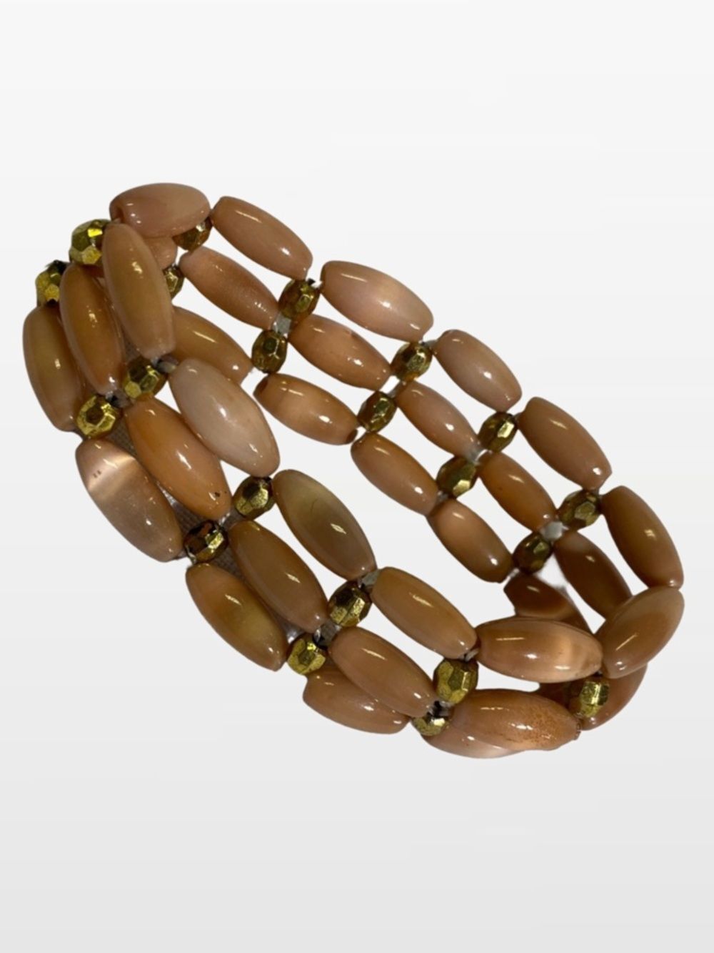 Peach Stretchy Bead Fashion Bracelet
